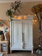 Authentieke Biedermeier witte dienstmeidenkast vintage kast, Ophalen