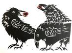 Linodruk Groep Kraaien, Antiek en Kunst, Kunst | Litho's en Zeefdrukken, Ophalen of Verzenden
