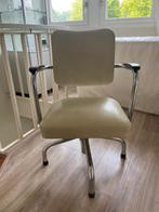 Gispen bureaustoel | chroom, leer, vintage, Huis en Inrichting, Ophalen, Zo goed als nieuw, Wit, Bureaustoel