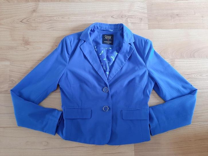 Blauwe colbert dames maat 40, Kleding | Dames, Jasjes, Kostuums en Pakken, Gedragen, Maat 38/40 (M), Blauw, Ophalen of Verzenden
