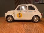 Fiat 500 Abarth Burago schaalmodel 1/16 wit met strepen, Ophalen, Gebruikt, Auto
