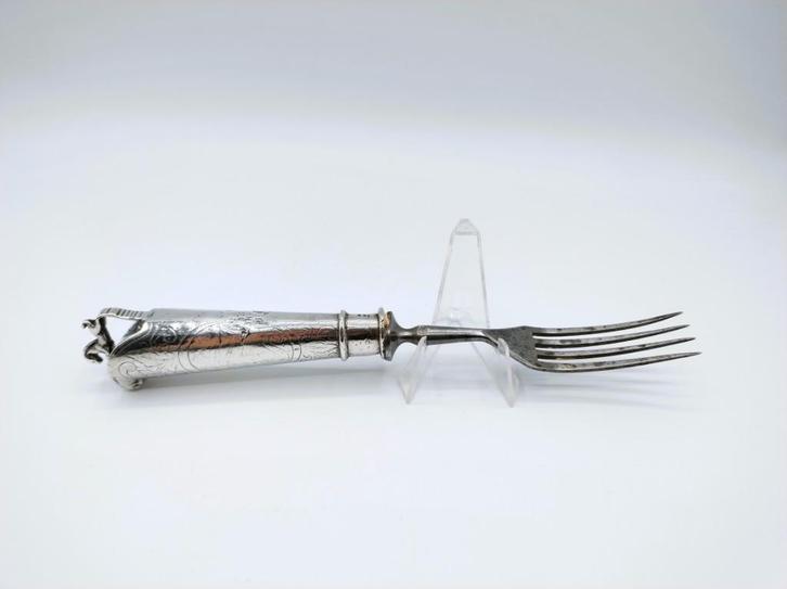 Zilveren vork, Jona in de walvis, 18e eeuws, Antiek en Kunst, Antiek | Goud en Zilver, Zilver, Verzenden
