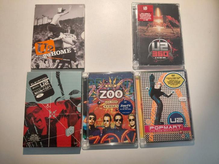 U2 - 5 dvd's, Cd's en Dvd's, Dvd's | Muziek en Concerten, Zo goed als nieuw, Muziek en Concerten, Alle leeftijden, Ophalen of Verzenden