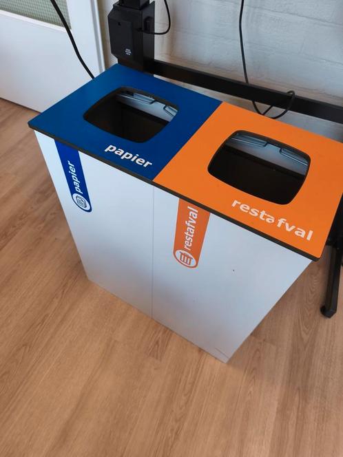 duo-afvalbak met twee compartimenten, Huis en Inrichting, Woonaccessoires | Prullenbakken, Gebruikt, Kunststof, 50 tot 75 cm, 40 liter of meer