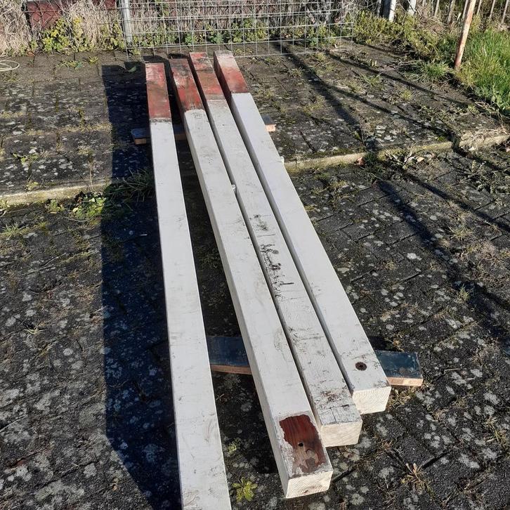 Houten Balken Larix/Douglas 298x12x12, Doe-het-zelf en Verbouw, Hout en Planken, Gebruikt, Balk, Overige houtsoorten, 300 cm of meer