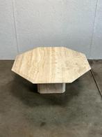 Vintage Achthoekige Travertin Salontafel, Italië 1970’s, Overige materialen, Gebruikt, 50 tot 100 cm, Onbekend