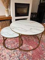 Goossens Leonor Salontafel - Set van 2, Huis en Inrichting, Tafels | Salontafels, Ophalen, Gebruikt, Rond, 50 tot 100 cm