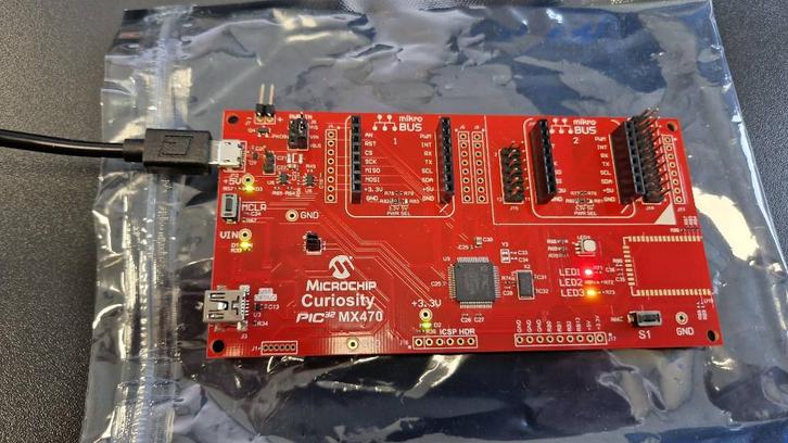 microchip PIC32MX470 curiosity met 2 click boards., Hobby en Vrije tijd, Elektronica-componenten, Zo goed als nieuw, Ophalen of Verzenden
