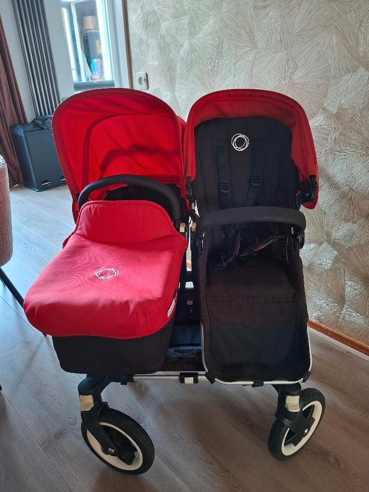 Bugaboo Donkey duo, Kinderen en Baby's, Kinderwagens en Combinaties, Gebruikt, Combiwagen, Bugaboo, Duowagen, Luchtbanden, Met reiswieg