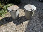 2stuks Zinken Vuilnisbakken Eindhoven - Vintage, Ophalen, Gebruikt, Zink, Met deksel