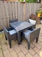 Tuinset 4 personen mooi design van recycled plastic, Ophalen, Zo goed als nieuw