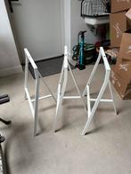 IKEA Lerberg Schragen - Wit, Tafelpoot, Gebruikt, Minder dan 50 cm, Metaal