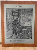 Metalen Wandpaneel "De Smit" - Gravure Reproductie, Ophalen of Verzenden