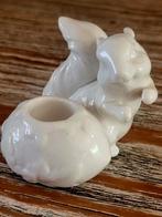 Vintage 80's porselein eekhoorntje kaarshouder, Ophalen of Verzenden, Zo goed als nieuw, Porselein