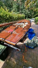 Mooie houten 16m2 zeilboot met trailer en zeilen, Watersport en Boten, Ophalen, Geen motor, Gebruikt, Overige typen