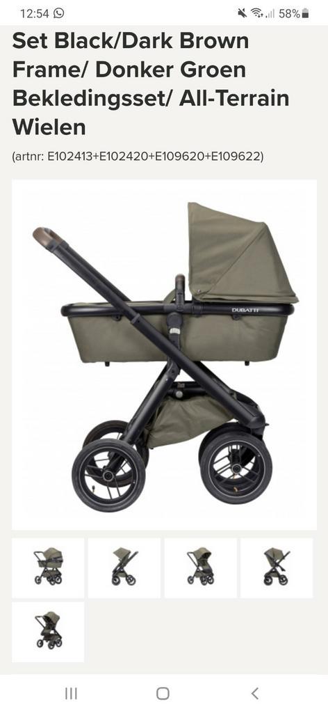 Groene dubatti kinderwagen, Kinderen en Baby's, Kinderwagens en Combinaties, Zo goed als nieuw, Overige merken, Ophalen