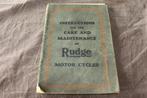 Rudge 250cc 350 500  instructions maintenance manual 1931 ??, Motoren, Ophalen of Verzenden, Overige merken