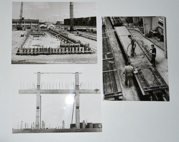 21 foto's bouw Albatros Rotterdam Pernis 1966 collage kunst, Antiek en Kunst, Kunst | Tekeningen en Foto's, Ophalen of Verzenden