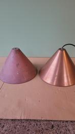 2 Vintage echt koperen hanglampen, Ophalen of Verzenden, Minder dan 50 cm