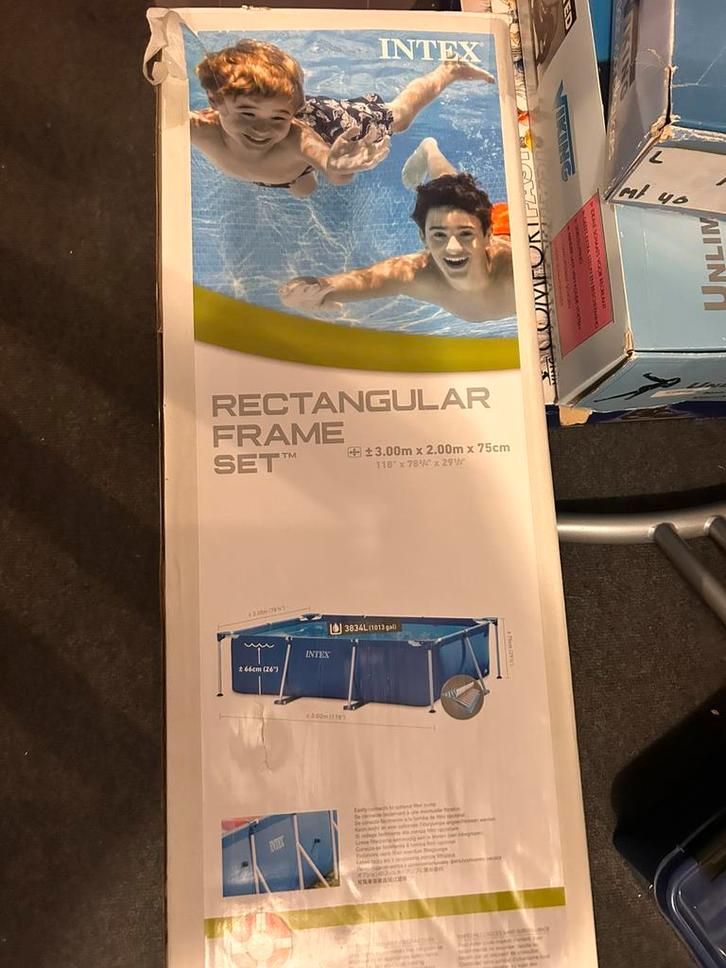 Intex zwembad rechthoekig met diverse toebehoren, Tuin en Terras, Zwembaden, Zo goed als nieuw, Opzetzwembad, Minder dan 80 cm