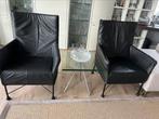 Montis Charly zwart leren design fauteuils., Huis en Inrichting, Fauteuils, Ophalen, Zo goed als nieuw, 50 tot 75 cm, Leer
