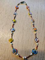 Korte ketting met millefiori glaskralen, Sieraden, Tassen en Uiterlijk, Kettingen, Ophalen of Verzenden, Zo goed als nieuw, Overige materialen