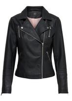 Leren zwarte jas bikerjack maat M van het merk Only, Maat 38/40 (M), Only, Zwart, Ophalen of Verzenden