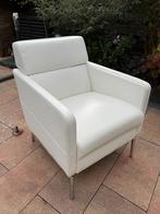 touche fauteuil 2x wit leder, Huis en Inrichting, Fauteuils, Ophalen, Gebruikt, Modern, 50 tot 75 cm