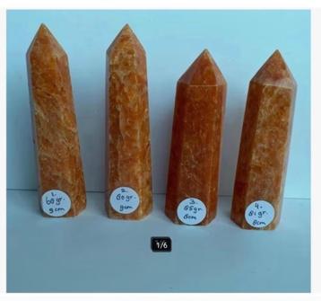 Korting 4 x Oranje Calciet Torens Punten, zie beschrijving beschikbaar voor biedingen