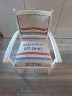 Originele PTT Post stoel - Vintage, Huis en Inrichting, Stoelen, Ophalen, Hout, Gebruikt, Wit