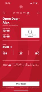 1 kaart Ajax open dag!!!, Tickets en Kaartjes, Eén persoon, Juli
