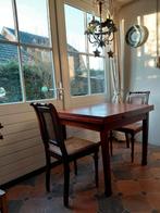 Antiek ingelegd tafeltje met 2 sierlijke stoeltjes, Antiek en Kunst, Antiek | Meubels | Tafels, Ophalen of Verzenden