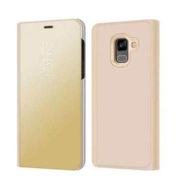 Clear View Stand Cover Set voor de Galaxy A8 (2018) – Goud