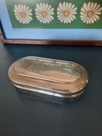Blik lepeldoosje lepelblik vintage retro verzilverd, Ophalen of Verzenden, Zilver