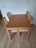 prachtige IKEA eiken tafel + 4 stoelen, Huis en Inrichting, Ophalen, 100 tot 150 cm, Eikenhout, 50 tot 100 cm