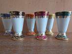 Grote Franse Limoges porselein wit met kleur en goud bekers, Ophalen of Verzenden