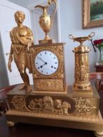 Grote Empire Pendule met Bronzen Beelden, Antiek en Kunst, Ophalen of Verzenden