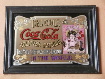 Oud reclamespiegel Coca Cola spiegel Mancave bar cafe 51x38 beschikbaar voor biedingen