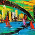 Acryl op canvas Jan Marti - Big Apple, Antiek en Kunst, Kunst | Schilderijen | Modern, Verzenden