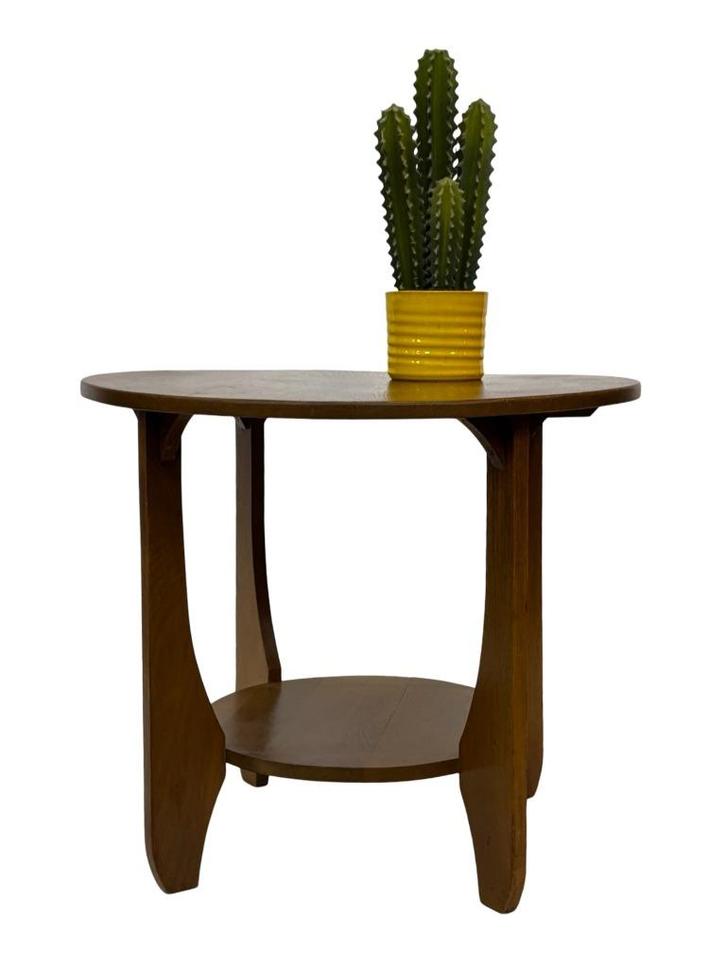 Art Deco Plantentafeltje Bijzettafeltje Eikenhouten Jaren 50, Huis en Inrichting, Tafels | Bijzettafels, Gebruikt, Rechthoekig
