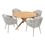 Eva dining set met Prado teak tafel Taste4SO, Nieuw, Tuinset, Teakhout, 4 zitplaatsen