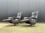 Twee bruine leren relax fauteuils / relax stoelen, Ophalen, Minder dan 75 cm, Zo goed als nieuw, Nvt