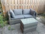Loungeset tuinbank met tafel, Tuin en Terras, Tuinsets en Loungesets, Gebruikt, Loungeset, Wicker, Bank