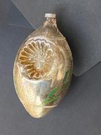 Vintage oude kerstbal olijf met zonnetje kruis in glazen bal, Antiek en Kunst, Ophalen of Verzenden