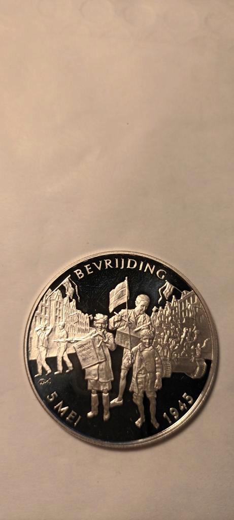 Bevrijdingsmunt 5 Mei 1945 zilver, Postzegels en Munten, Munten | Nederland, Losse munt, Overige waardes, Koningin Wilhelmina