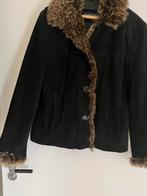 Suède jas, Kleding | Dames, Jassen | Winter, Ophalen of Verzenden, Zo goed als nieuw, Maat 42/44 (L), Zwart