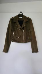 Only Suède bikerjas maat 42 kaki army green goude details, Only, Maat 42/44 (L), Ophalen of Verzenden, Zo goed als nieuw