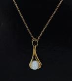 Anker schakel ketting 14k goud design parel 14k hanger dames