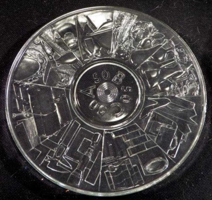 ABC Leerdam bord - Ontwerp: G.J. Thomassen - 1957, Antiek en Kunst, Antiek | Glas en Kristal, Ophalen of Verzenden