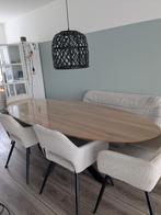 Eettafel 270cm + 4 Stoelen + Bankje - Zo Goed Als Nieuw!, Huis en Inrichting, Tafels | Eettafels, Ophalen, 200 cm of meer, 50 tot 100 cm